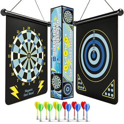 Gifts for 6 7 8 9 10 11 12 13 14 15 16 Years Old Girl Boys, Outdoor Games Activities Toys for Kids 8-12, Magnetic Dart Board, Teen Gift Ideas for Christmas, Birthday - style: Blue