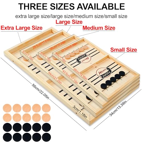 HELLO PAPAYA Fast Sling Puck Game - Test Your Speed and Accuracy with This Fast-Paced Wooden Air Hockey Desktop Battle Board Game - Guaranteed Fun Gifts for Family Night or Friends Party - size: Small