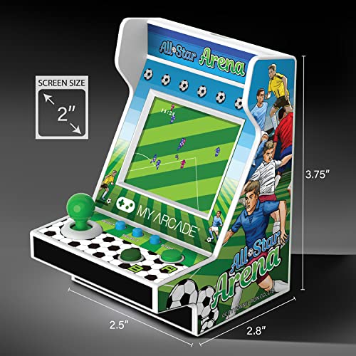 MY ARCADE All-Star Arena Pico Player- Games for Kids, 3.75" Arcade Machine with 107 Retro Games, 2" Screen Color Display, Battery Powered