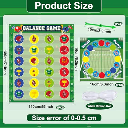 Lonfliness Football Party Game Football Party Pose Balance Floor Gaming Mat Classroom Group Interactive Indoor Outdoor Activity for Adult Family School Yard Reunion Board Game Gift