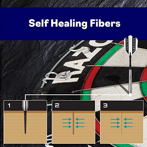 Viper Razorback WDF Accredited, Official Competition Bristle Steel Tip Dartboard Set with Staple-Free Razor Thin Spider Wire Self-Healing