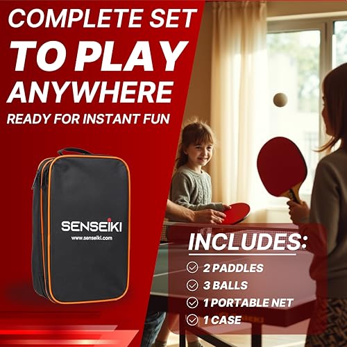 Ping Pong Paddles - High-Performance Set with Premium Table Tennis Rackets, 3-Star Ping Pong Balls, Compact Storage Case | Table Tennis Set - style: 2 racket+ 3 ball + net