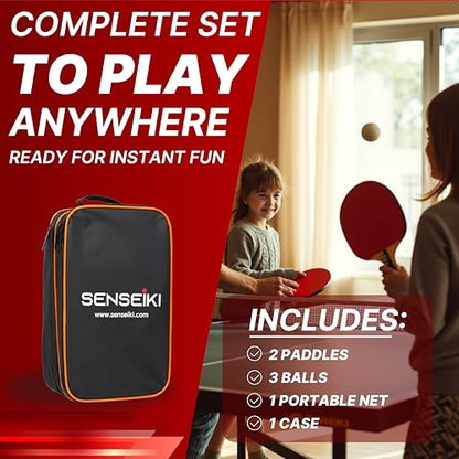 Ping Pong Paddles - High-Performance Set with Premium Table Tennis Rackets, 3-Star Ping Pong Balls, Compact Storage Case | Table Tennis Set - style: 2 racket+ 3 ball + net