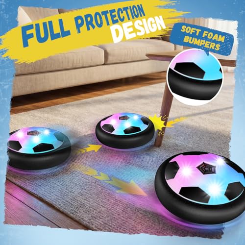 HopeRock Hover Soccer Ball Toys for 3-12 Year Old Boys Girls, Indoor and Outdoor Creative Toys for Toddlers with Foam Bumper, Birthday Gifts for 3 4 5 6 7 8+ Year Old Children's - style: Style B