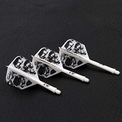 CUESOUL 3 Sets Integrated Dart Shaft and Flights,Dart Shaft Length 21mm/28mm/33mm - color: Shaft Length 21mm+28mm+33mm-Big Wing Shape-Green Skull