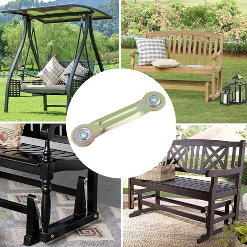 6.35 Inches Glider Bearing Arm Bracket 4Pcs, 4.9 Inches Centers, Yellow | Doule-sealed Ball Bearing, Smooth Movement, Glider Bearing Arm Bracket Set for Patio Bench Chair, Easy Rocker Repair - color: Yellow, size: L 6.35" x 4.9" Centers