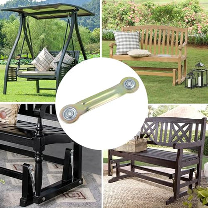 6.35 Inches Glider Bearing Arm Bracket 4Pcs, 4.9 Inches Centers, Yellow | Doule-sealed Ball Bearing, Smooth Movement, Glider Bearing Arm Bracket Set for Patio Bench Chair, Easy Rocker Repair - color: Yellow, size: L 6.35" x 4.9" Centers