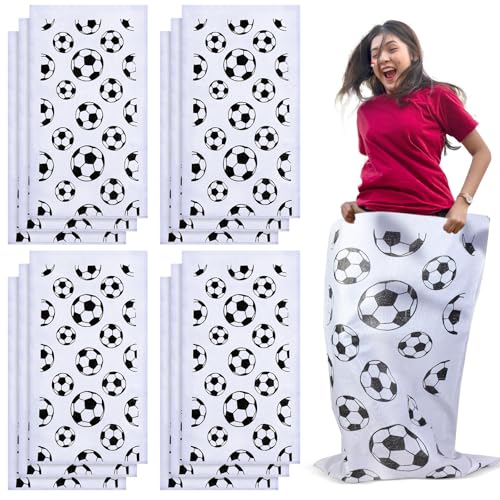 Cindeer 12 Pcs Potato Sack Race Bags Sports Themed Potato Race Jumping Bags 40 x 20 Inches for Adults Family Party Games and Activities Party Supplies(Soccer) - style: Soccer
