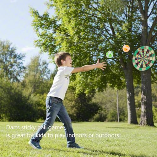 Dart Board Sticky Balls, Dart Hook and Loop Balls for Toss Game, Kids Indoor Outdoor Party Play Game Toys