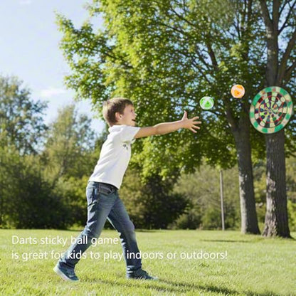 Dart Board Sticky Balls, Dart Hook and Loop Balls for Toss Game, Kids Indoor Outdoor Party Play Game Toys