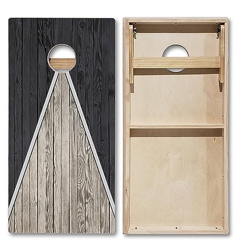 Tailgating Pros Pyramid Design Tournament Grade Cornhole Boards w/Built-in LEDs: Multicolor Lights, Bean Bags and Carrying Case - 4'x2' Regulation Cornhole Set - color: Grey/Orange