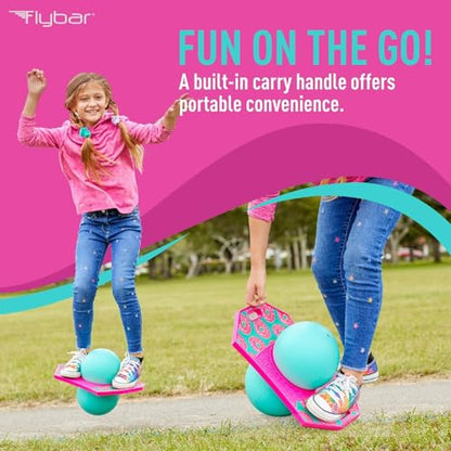 Flybar LED Pogo Trick Ball for Kids Balance Bounce Board w/Anti-Slip Deck - color: Donut