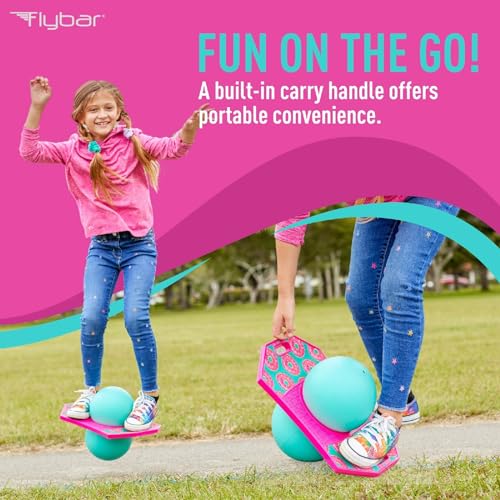 Flybar LED Pogo Trick Ball for Kids Balance Bounce Board w/Anti-Slip Deck - color: Donut