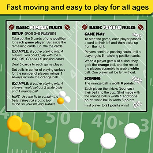 Fumble – Football Card & Pong Game for Kids and Families | Fun Tailgate Game & Birthday Gift for Boys Ages 6–12