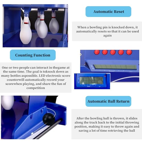Electronic Bowling Alley Game, Bowling Set Kids, Bowling Alley for Home, with Automatic Reset, Simulation Sound Effect, for Children and Adults 2M - size: 2M