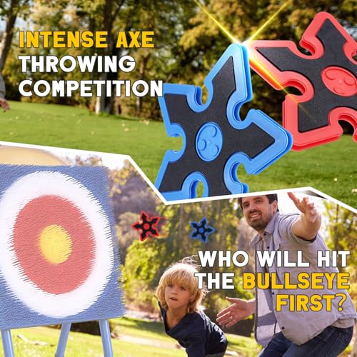 Throwing Axe for Axe Throwing Game for Backyard, Throwing Axe Set with Throwing Star for Outdoor Games, Durable and Fun for All Ages - style: 8 Throwing Stars