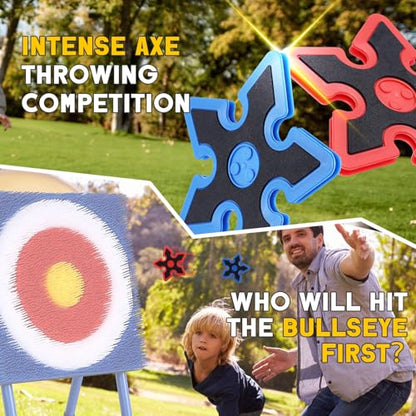 Throwing Axe for Axe Throwing Game for Backyard, Throwing Axe Set with Throwing Star for Outdoor Games, Durable and Fun for All Ages - style: 8 Throwing Stars