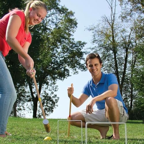 Genérico Croquet Outdoor Family Games for 6 Players, Portable Wooden Sports Reusable Lawn Park Kit for Backyard | Durable Bag Included, Fun j