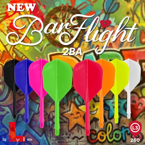 L-style BarFlight One-Piece Dart Flight and Shaft – L3 Shape – 26mm - color: White