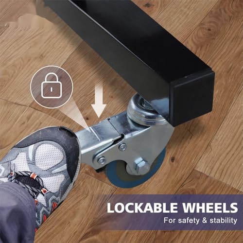 9FT Folding Table Tennis Table with 2 Paddles, 3 Balls & Net Set with Solo Playback Mode, Different Thickness MDF Surface, Lockable Wheels & Quick Assembly - color: Black, size: 0.984" MDF Top