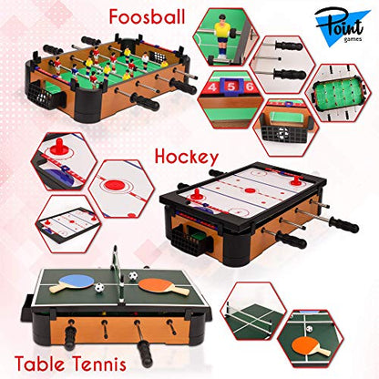 Point Games Hockey Table, Mini Table Games for Kids, Arcade Game for Boys & Girls, Great Gift fro Children Ages 3+ - style: 3in1