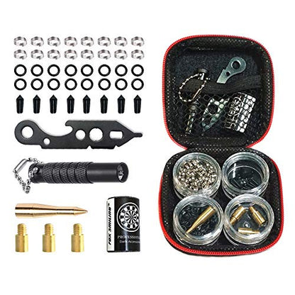 Dart Tool Kit, 145PCS, with Steel Rubber O Ring, Stone Sharpener Dart Repair Accessories Set Flight Protector and Weight Add A Grams,Small Packaging Easy Carrying