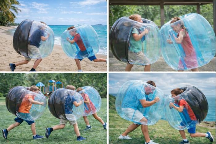 HearthSong Bumper Balls - Wearable Human Bubble Ball, Durable Body Bubble Suit Sumo Balls for Bouncing and Tumbling, Ideal for Fun Outdoor Games (2 Pack) - size: 47.5-Inches Diameter (2 Pack)