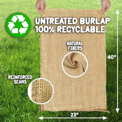 Large Burlap Potato Sack Race Bags, 23x40" Burlap Bags, Outdoor Lawn Games for Kids & Adults - Easter Games, 4th of July BBQ, Picnic, Block Party, Family Reunion, Birthday Party, Halloween - Set of 12 - size: Pack of 12