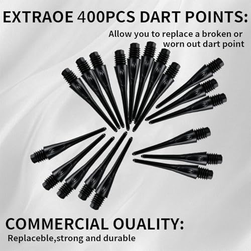 400 Pack 2BA Thread Soft Dart Tips - Premium Plastic Replacement Dart Points, Essential Dart Accessories Set for Soft Tip Darts