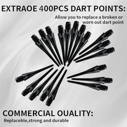 400 Pack 2BA Thread Soft Dart Tips - Premium Plastic Replacement Dart Points, Essential Dart Accessories Set for Soft Tip Darts