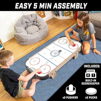 GoSports 40 Inch Table Top Air Hockey Game for Kids - Oak - color: Oak