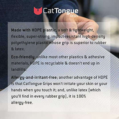CatTongue Grips Non-Adhesive Anti-Slip Mat - Multi-Purpose Non-Slip Pad for Countertops, Desks, Tables & Workspaces - Ideal Desk Mat, Drawer Liner, Laptop Pad & More (Black, 8” x 12”) - color: Black