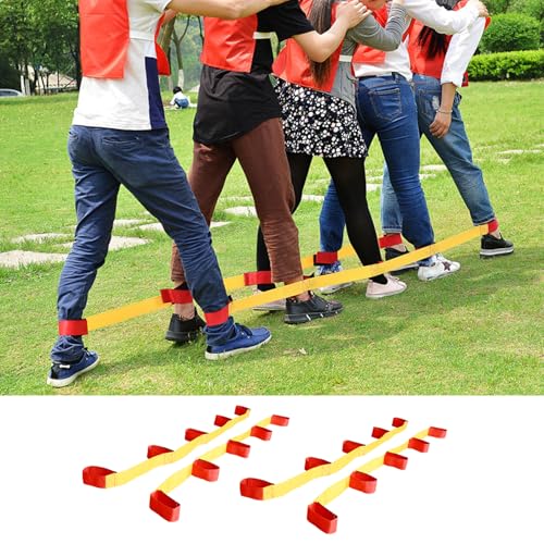 Sonyabecca Cooperative Band Walker Race Band Set for Team Building Games, 5-Person Team Walking Bands, Available in Single or 2-Pack Sets for Kids & Adults - size: 2 Sets 5-Legged