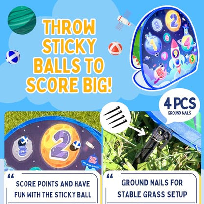 Grip Kids 2 in-1 Dinosaur and Spaceship-Themed 27-inch Bean Bag Toss Game Set for for 1-2 Players, Backyard Games, Family Party, Birthday, for Toddlers Ages 3 4 5 6 Year Old- Amazon Exclusive
