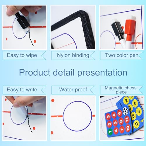Joyeee Ice Hockey Tactics Board for Kids & Adults, Magnetic Coaching Board, Ice Hockey Equipment for Men, Boys and Ice Hockey Enthusiast, Christmas Ice Hockey Gifts for Men Father - color: #03 Double Side Ice Hockey Board