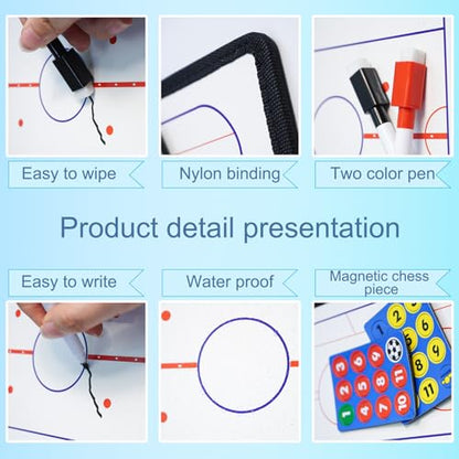 Joyeee Ice Hockey Tactics Board for Kids & Adults, Magnetic Coaching Board, Ice Hockey Equipment for Men, Boys and Ice Hockey Enthusiast, Christmas Ice Hockey Gifts for Men Father - color: #03 Double Side Ice Hockey Board