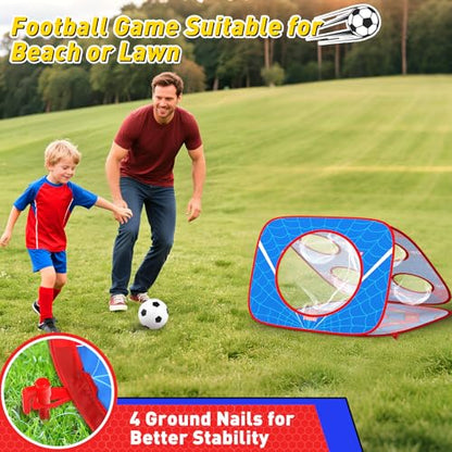4-in-1 Spider Bean Bag Toss Game for Kids, Kids Cornhole Game Set Indoor Outdoor Toys for Boys Girls Ages 3-8, Football Toss Sticky Ball Dart Game, Backyard Lawn Beach Birthday Party Gift