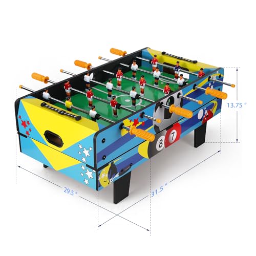4-in-1 Multi Game Table – Air Hockey, Foosball, Pool & Table Tennis Combo Set, Stackable Design for Family Game Room