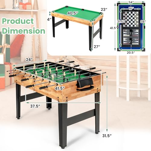 KOTEK 10 in 1 Game Table, Stackable Multi Game Table with Hockey, Pool, Table Tennis, Bowling, Shuffleboard, Foosball & 4 Board Games, Easy Assembly for Home, Club, Family Game Night