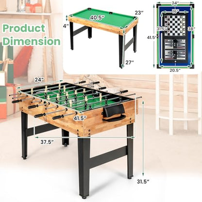 KOTEK 10 in 1 Game Table, Stackable Multi Game Table with Hockey, Pool, Table Tennis, Bowling, Shuffleboard, Foosball & 4 Board Games, Easy Assembly for Home, Club, Family Game Night