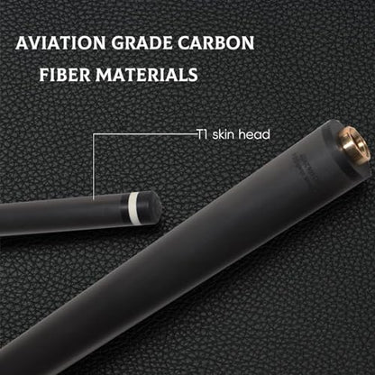 100% Carbon Fiber Shaft, Black Technology Shaft of Pool Cue Front Part for Billiard Play/Break/Snooker Cue Shaft with Foam- 737 mm,745mm,765mm - color: Radial Pin, size: 9.5*21.4*745