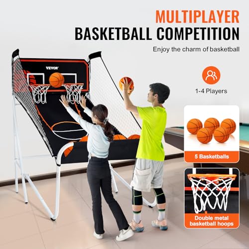 VEVOR Basketball Arcade Game Indoor, 2 Player Indoor Basketball Game, Home Dual Sport with 8 Game Modes, Electronic Scoreboard, and Inflation Pump,Adults - style: Fodable-Advanced