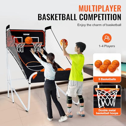 VEVOR Basketball Arcade Game Indoor, 2 Player Indoor Basketball Game, Home Dual Sport with 8 Game Modes, Electronic Scoreboard, and Inflation Pump,Adults - style: Fodable-Advanced