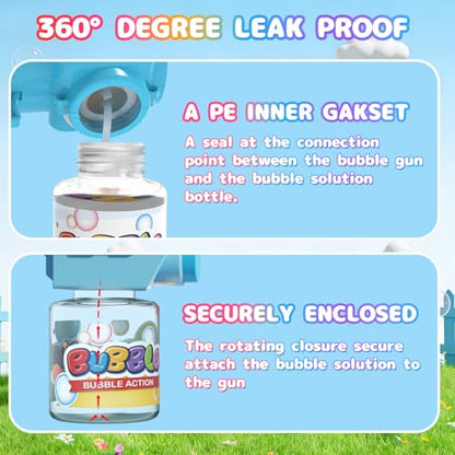 EagleStone Bubble Guns Machine for Toddlers, Automatic Light Up Bubble Blower with 4 Pre-Filled Bubble Solution, 10,000 Bubbles/Minute, Outdoor, Birthday, Easter, for Boys and Girls 3+ - color: Blue,light Pink