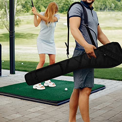 Big Teeth Golf Sunday Bag, Small Golf Bag Lightweight, Par 3 Golf Bag for A Few Clubs Driving Range, Practice with Carry Shoulder Strap Foldable Multi-Colour - color: Black