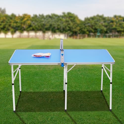 Portable Ping Pong Tables Set, Foldable Table Tennis Table with Net, 2 Paddles & 3 Balls, Multi-Use Free Standing Ping Pong Table for Indoor/Outdoor and Professional Practice Training for Adults/Teens