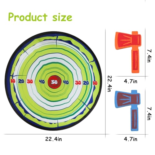 Liberty Imports Foam Axe Throwing Game - Indoor Outdoor Toy Lumberjack Hatchet Toss Ax Game with 4 Foam Axes, One 22” Easy Fold Target for Kids and Adults