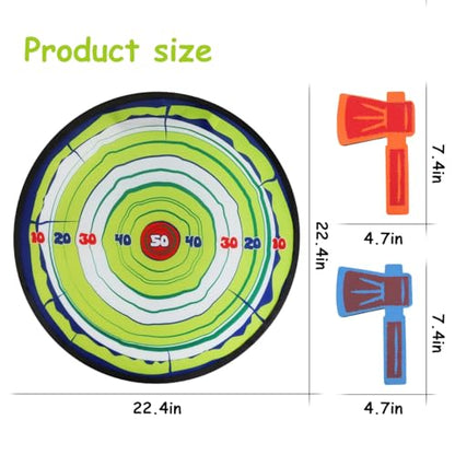 Liberty Imports Foam Axe Throwing Game - Indoor Outdoor Toy Lumberjack Hatchet Toss Ax Game with 4 Foam Axes, One 22” Easy Fold Target for Kids and Adults