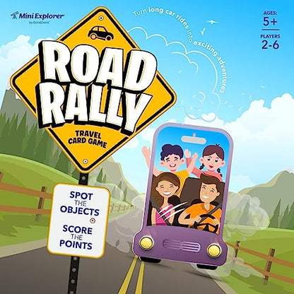 Mini Explorer Road Rally Travel Scavenger Hunt Card Game for Kids - Roads Trip Car Games & Activities Must Haves Essentials - Eye Hide & Seek Found Spy Summer Camping Toys Ages 5 6 7 8 9 10 11 12