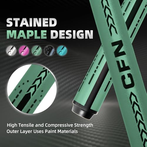 58" Carbon Fiber Pool Cue Stick - Elegant Design Billiard Cue for Adults, Low Deflection Pro Shaft with 11.8mm Tip, 3/8-8 Joint - color: Prairie Green